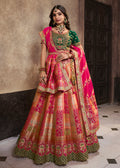 Peach Silk Zari Embroidered Lehenga Online - Indian Paridhan 