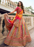 Multicolor Embroidered Wedding Lehenga Choli - Indian Paridhan 