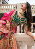 Peach Heavy Embroidered Wedding Lehenga Choli - Indian Paridhan 