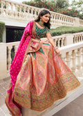 Peach Heavy Embroidered Wedding Lehenga Choli - Indian Paridhan 