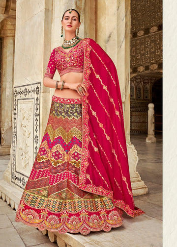 Multicolor Heavy Work Banarasi Silk Lehenga Choli