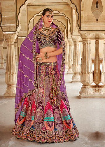 Multicolor Heavy Work Banarasi Silk Lehenga Choli