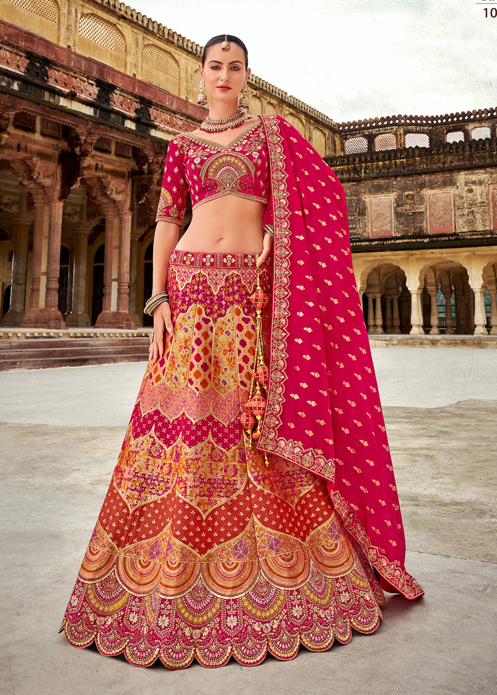 Multicolor Heavy Work Banarasi Silk Lehenga Choli