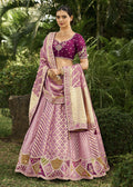 Purple Zari Embroidered Indian Lehenga Choli - Indian Paridhan 