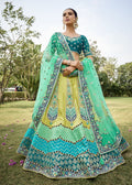 Muticolor Woven Embroidered Lehenga Choli - Indian Paridhan 