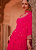 Pink Embroidered Georgette Anarkali Suit - Indian Paridhan 