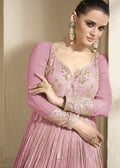 Pink Embroidered Anarkali Salwar Suit - Indian Paridhan 