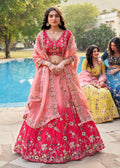 Pink Zari Embroidered Organza Lehenga Choli - Indian Paridhan 