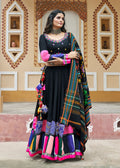 Black Embroidered Navratri Lehenga Choli - Indian Paridhan 