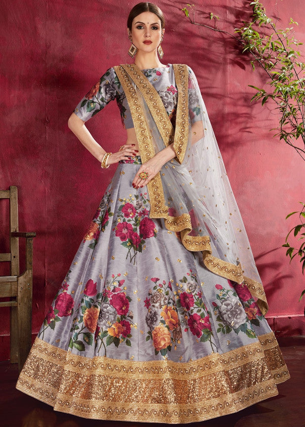 Floral Lehenga Bridemade Lehenga Wedding Lehenga Choli with Digital Floral Print sold /Indian Wedding Lehenga/Bridal Lengha/Party Wear Lehenga/