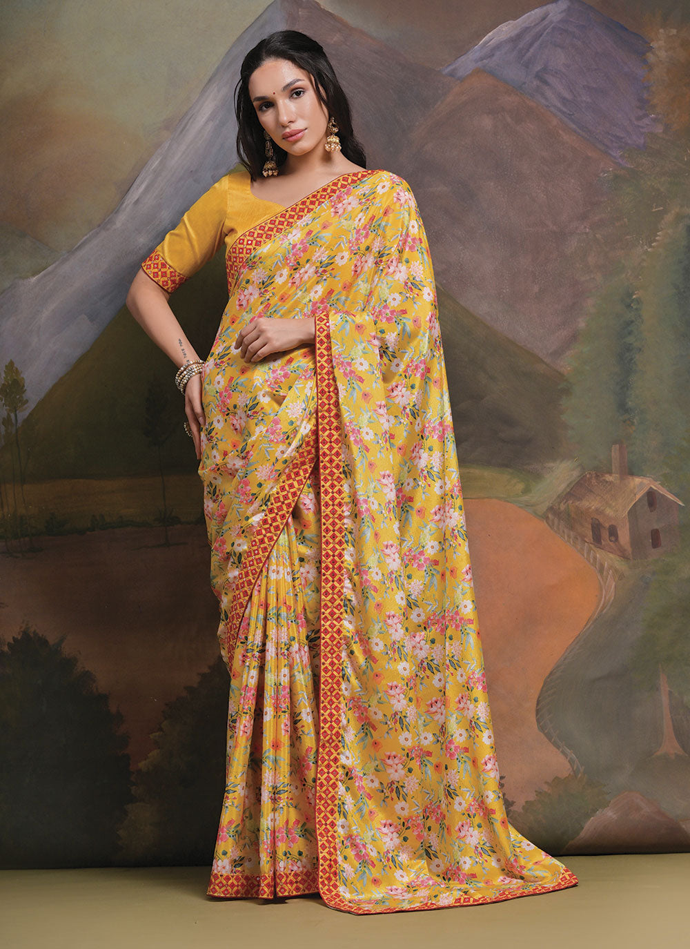 Latest designer floral on sale sarees