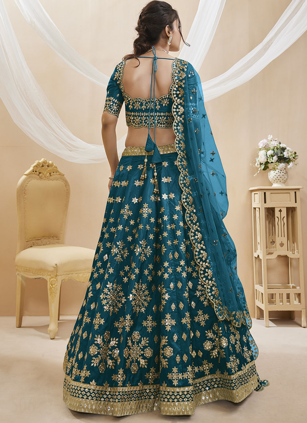 Embroidered Raw Silk Lehenga Choli Pakistani Wedding Dress – Nameera by  Farooq